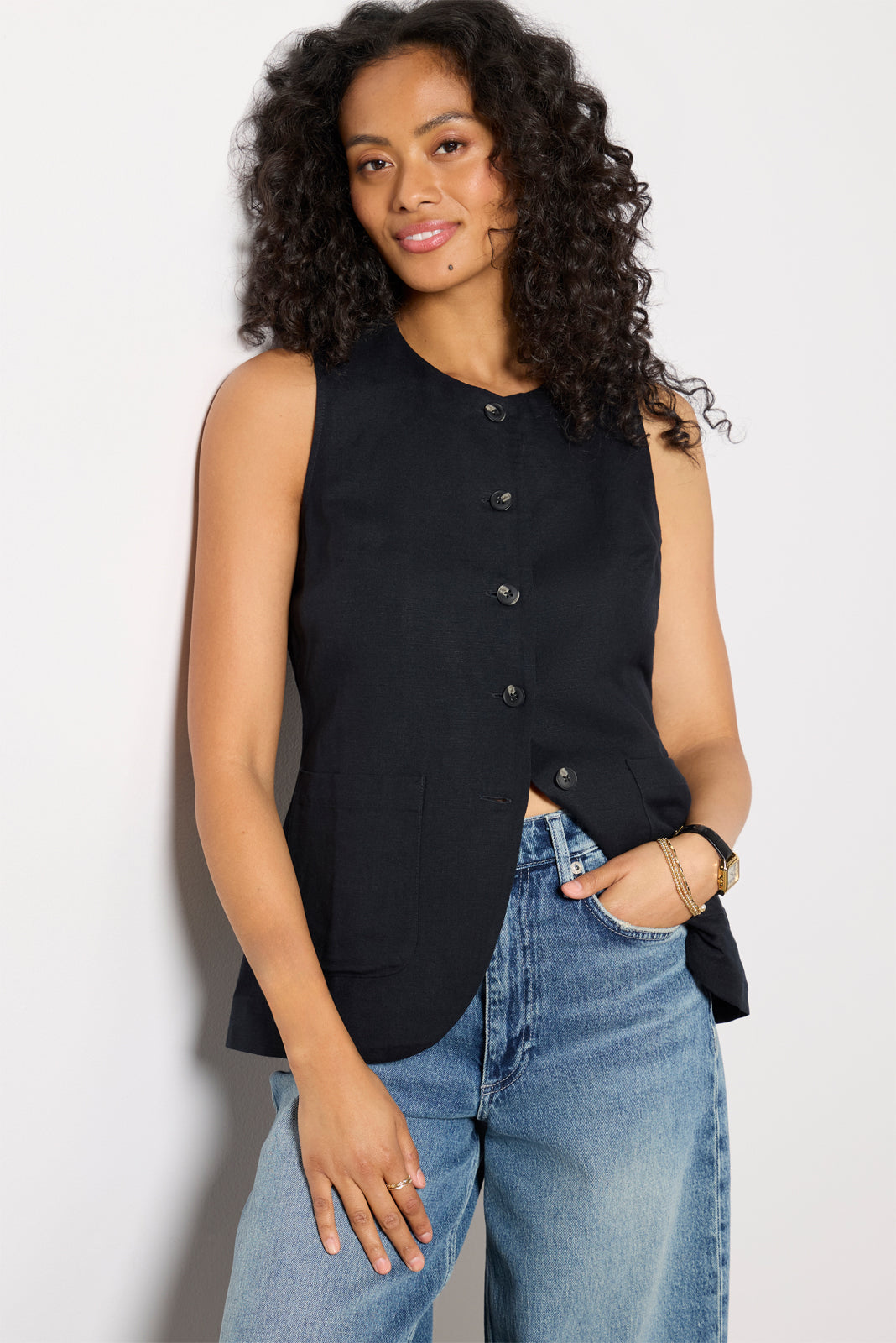 Women's Natalia Long Linen Vest