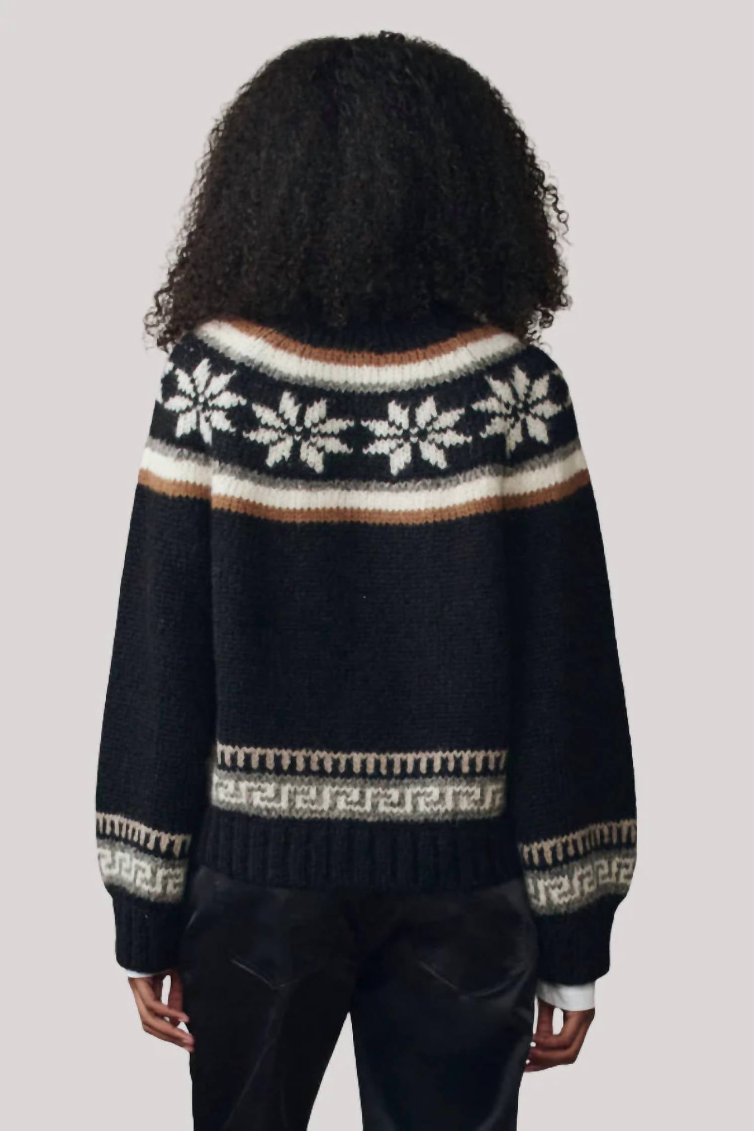 The Snowflake Ice Rink Cardigan In Black