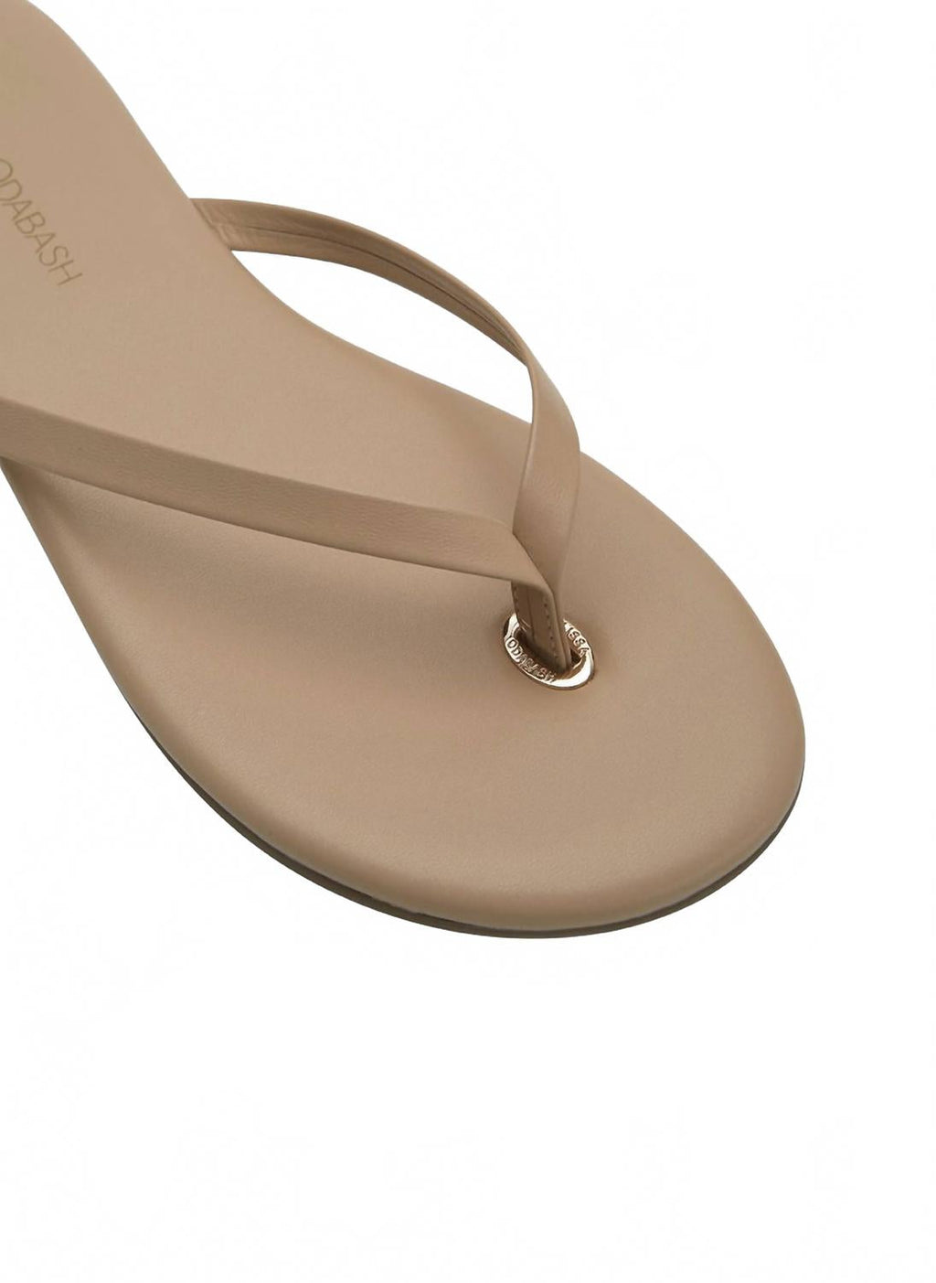 Women's Leather Flip Flops Sandal In Nude