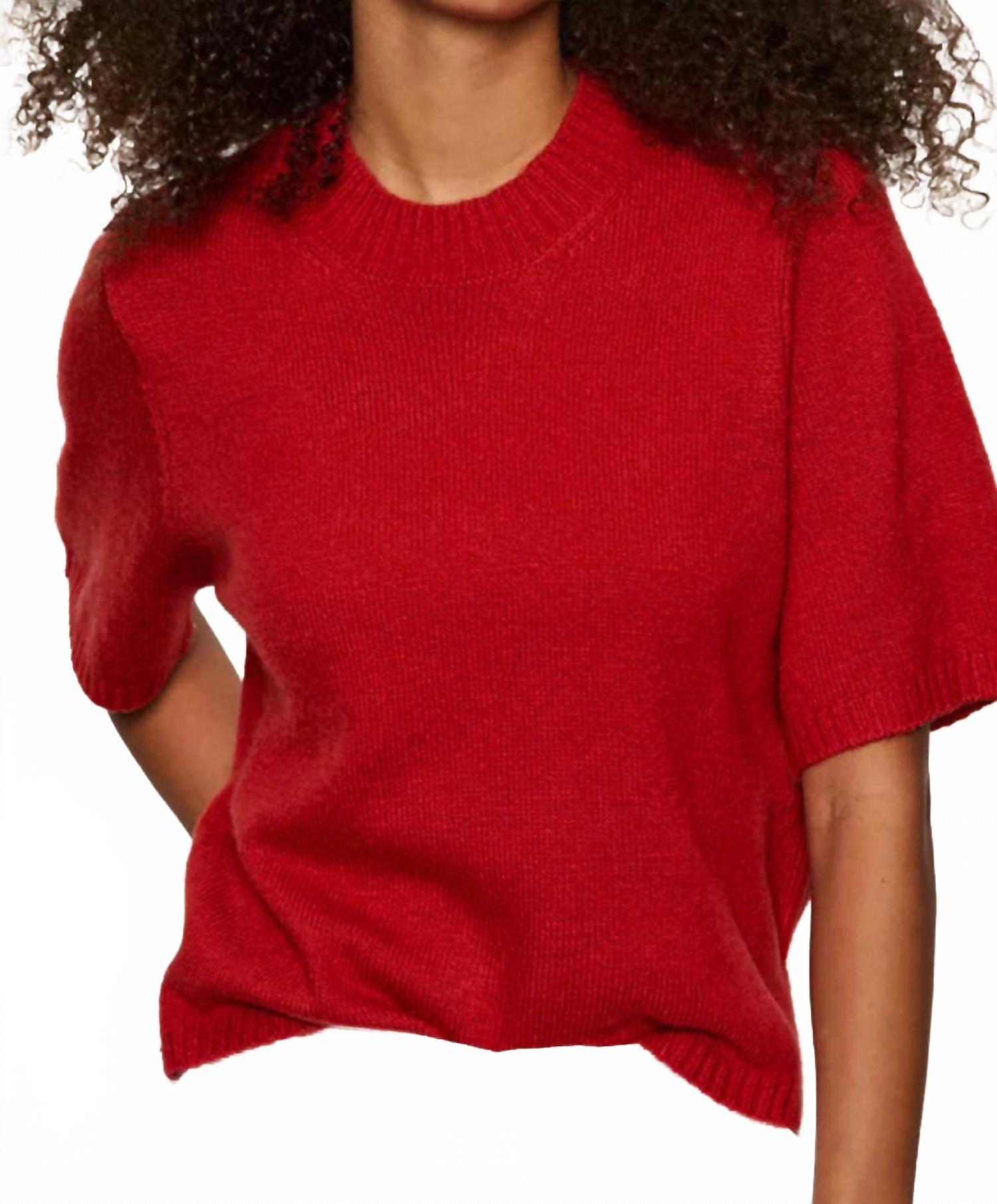 Perfect Short Sleeve Sweater Tee In Tulip