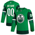 Men's Edmonton Oilers Kelly Green St. Patrick's Day Authentic Custom jersey