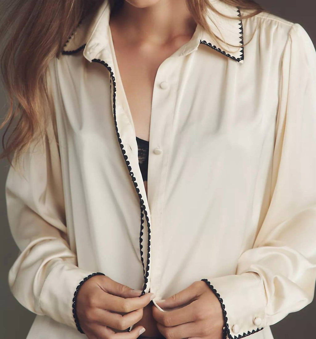 Kodie Top Silky Blouse In Ivory
