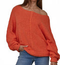 Knit Lighter Reyes Sweater In Red Orange