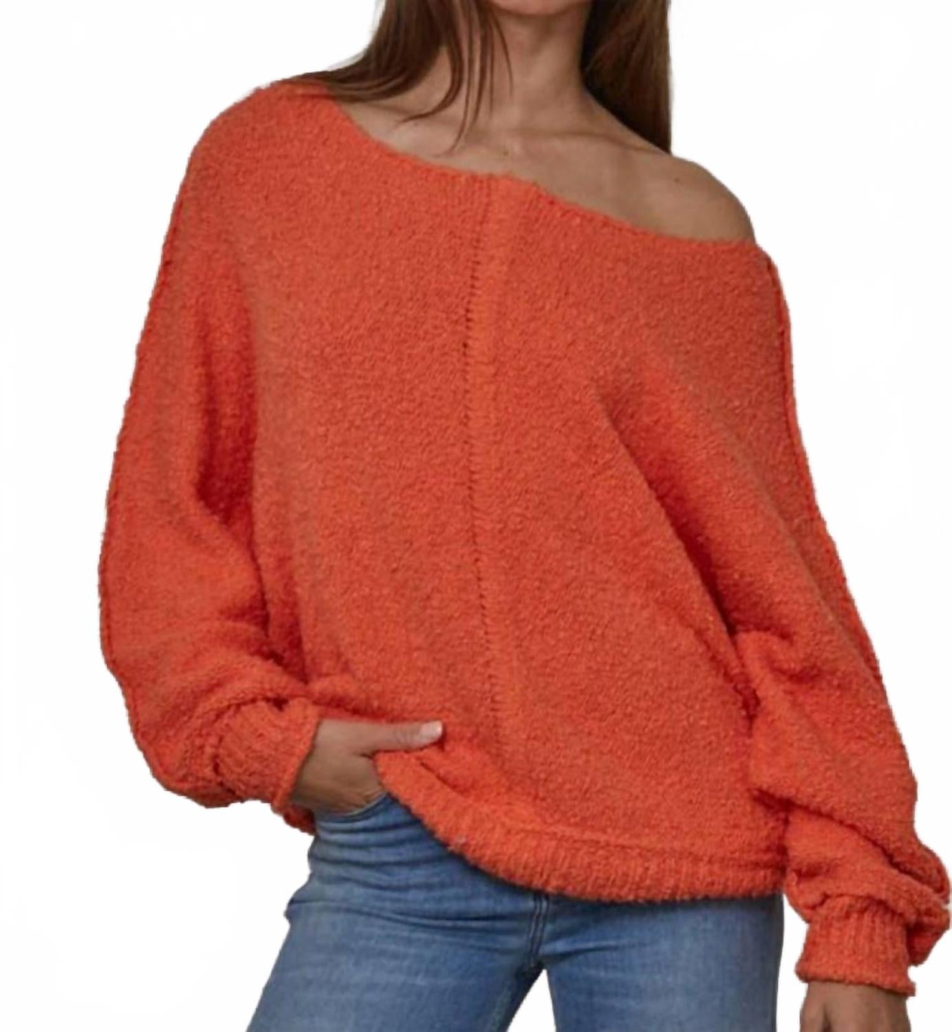 Knit Lighter Reyes Sweater In Red Orange