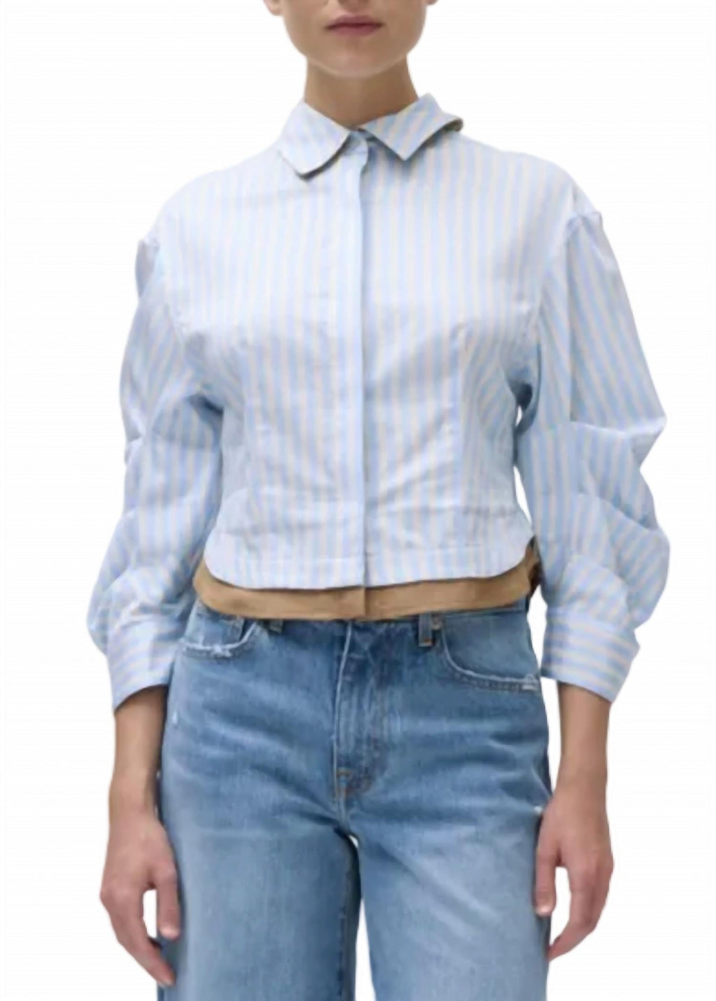 Boone Combo Shirt In Hydrangea Blue Stripe