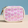 Shell Pattern Print Mini Zip Keychain Pouch Bag