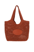 Red Medium Raffia Tote Bag