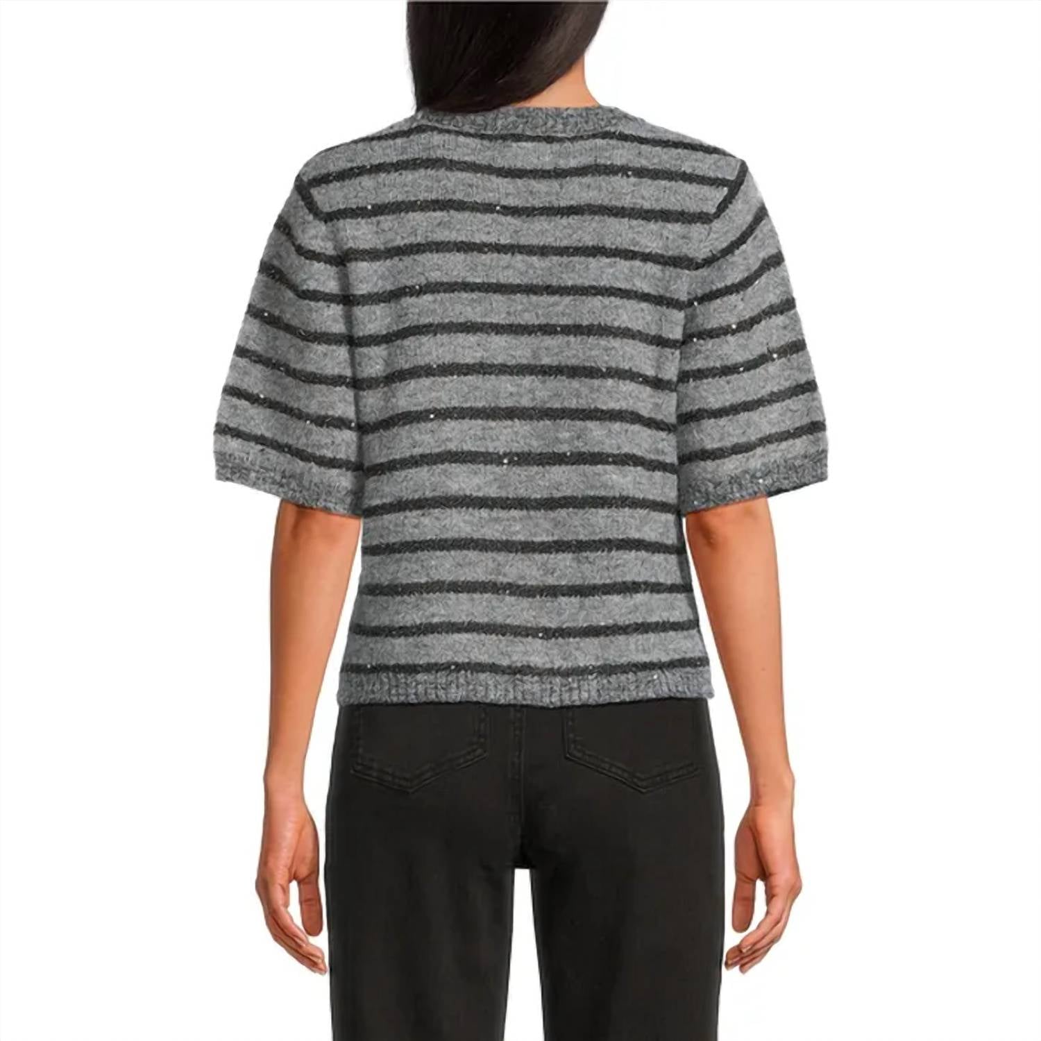 Shine Crew Sweater In Grey
