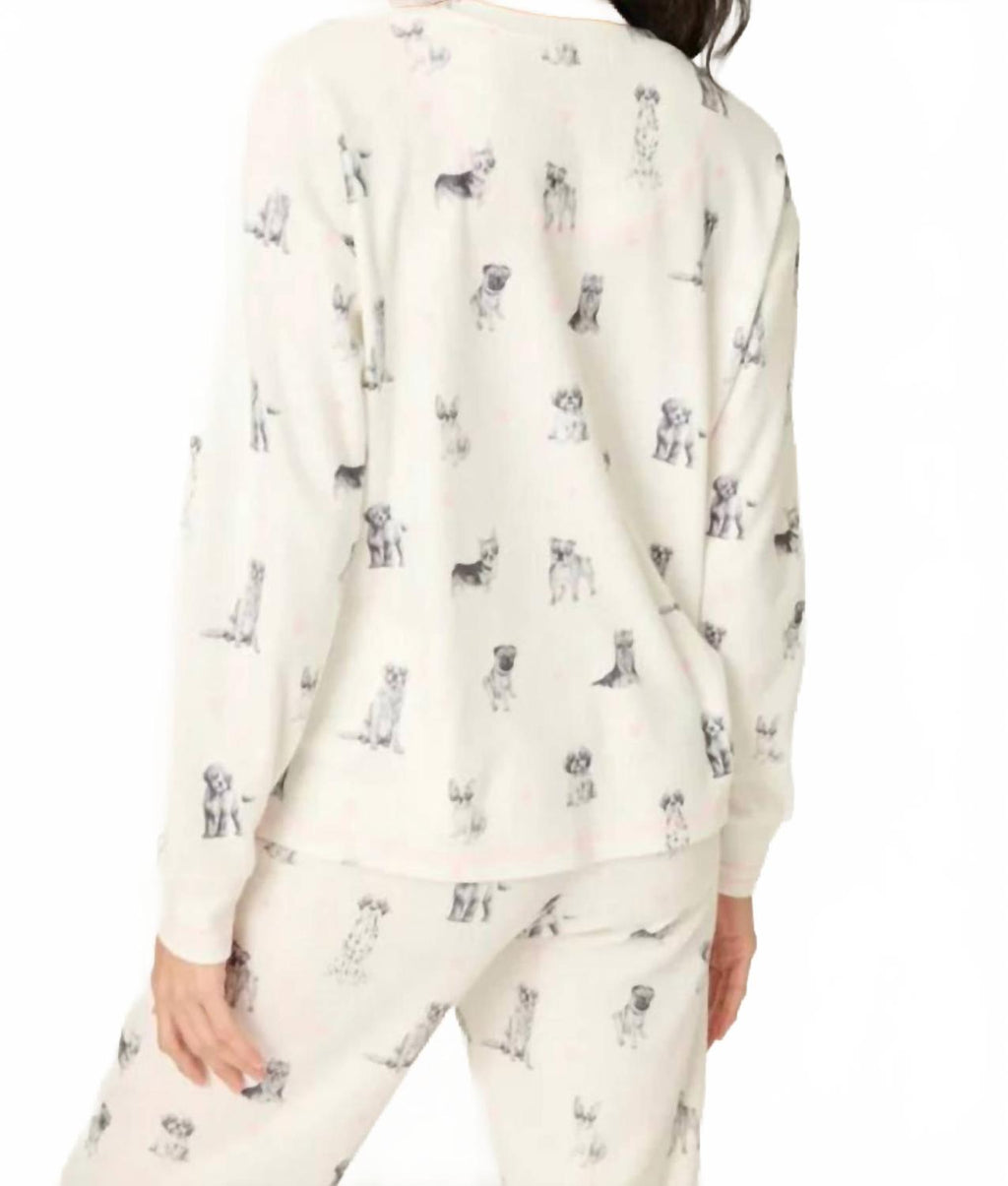My Dog Is My Valentine Pj Set In White