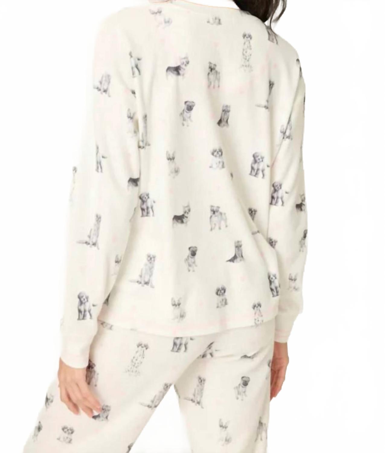 My Dog Is My Valentine Pj Set In White