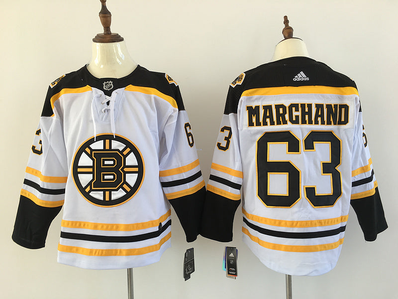 Men's Boston Bruins Brad Marchand #63 White Player jersey