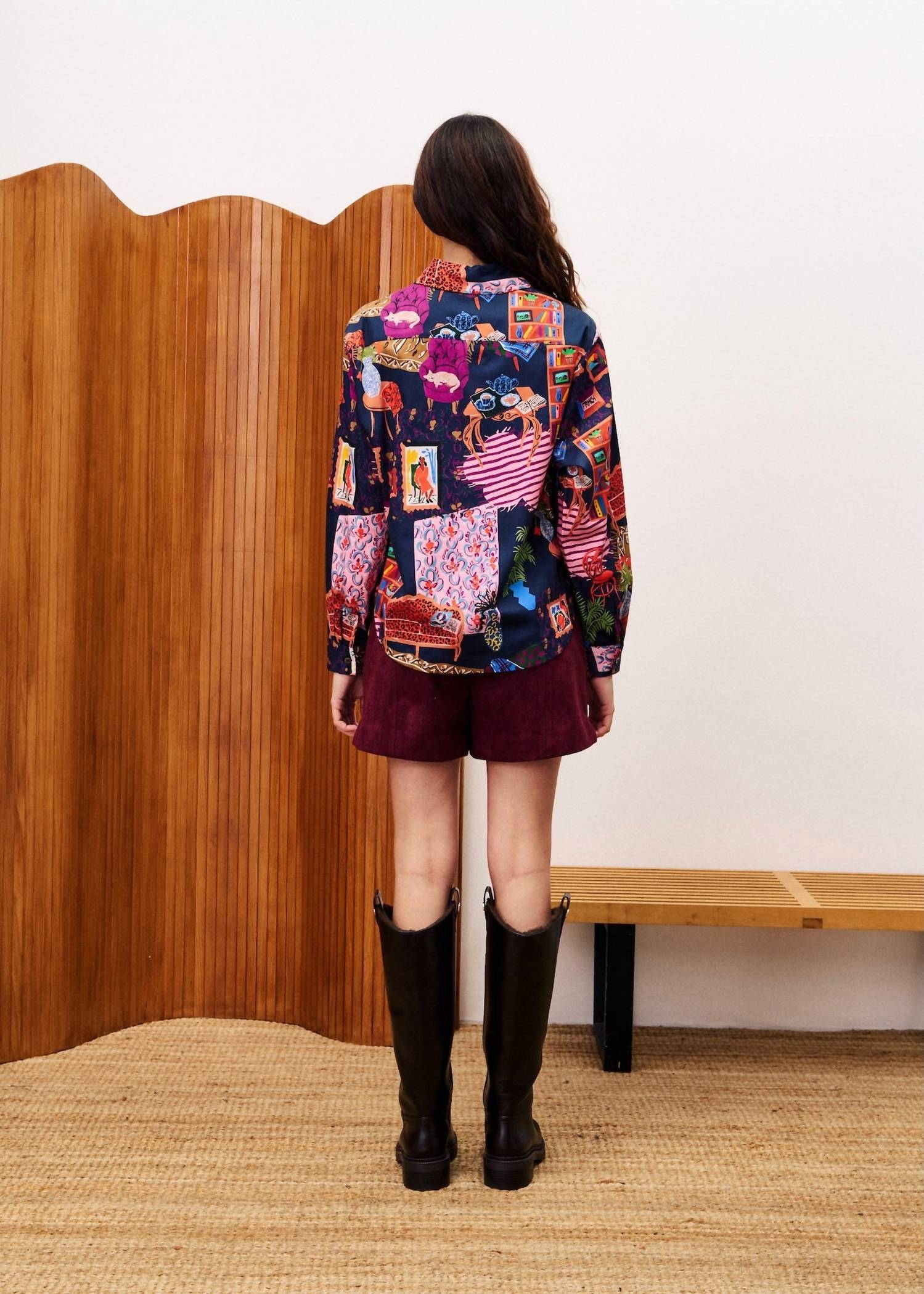 Button-Down Top In Salon Nuit