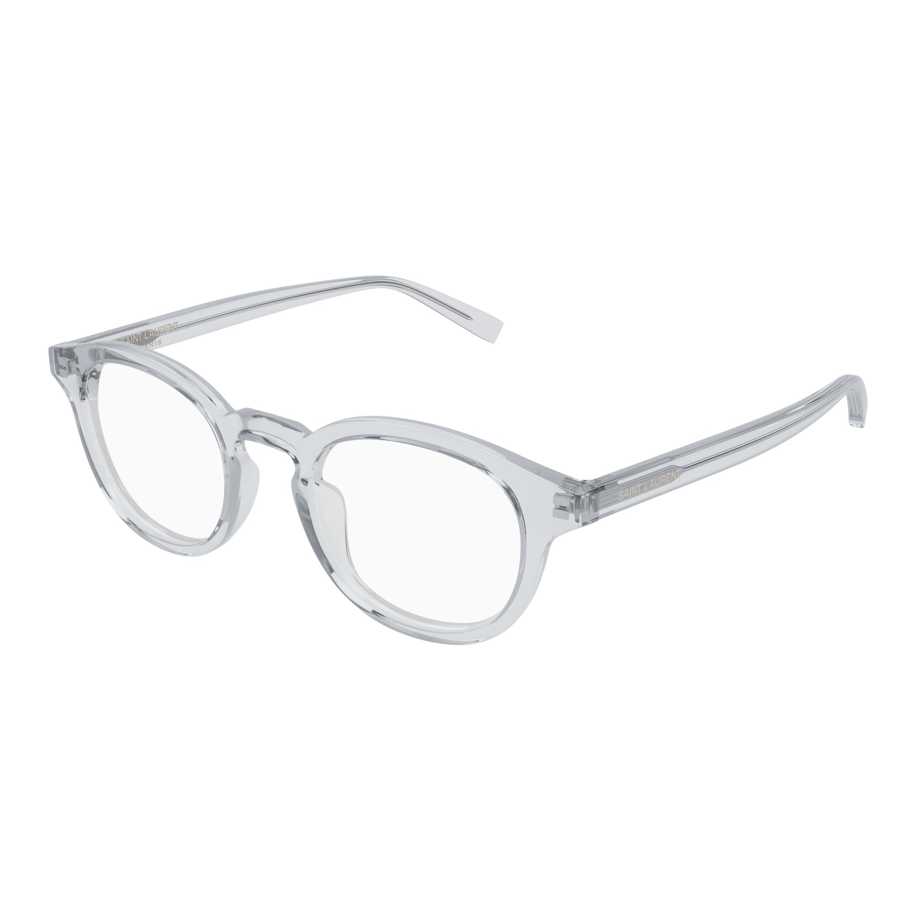 Translucent Frame Round Square Eyeglasses With Slim Temples