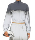 Reflective Shrunken Track Jacket In Metalic Silver/black