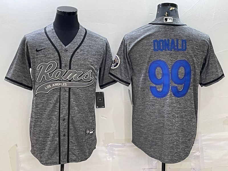Men's Los Angeles Rams Aaron Donald #99 Gray Game jersey Joint Edition