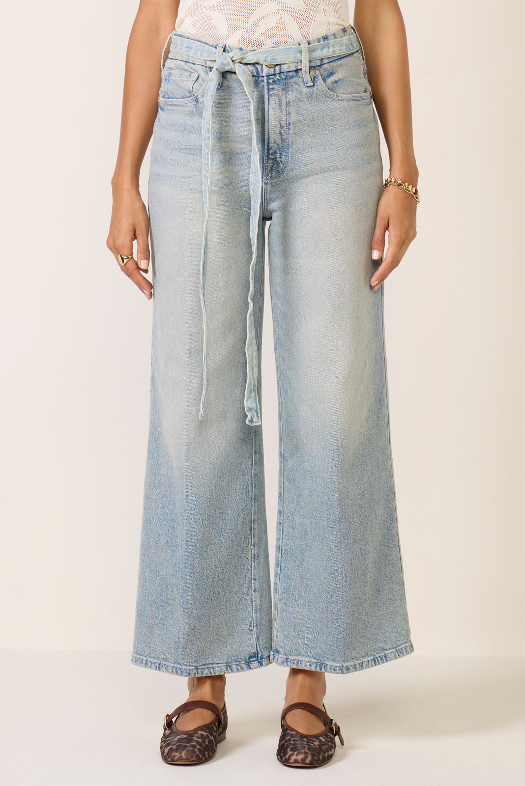 Women's Waist Palazzo Crop Jean