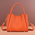 Faux Leather Structured Top Handle Crossbody Handbag