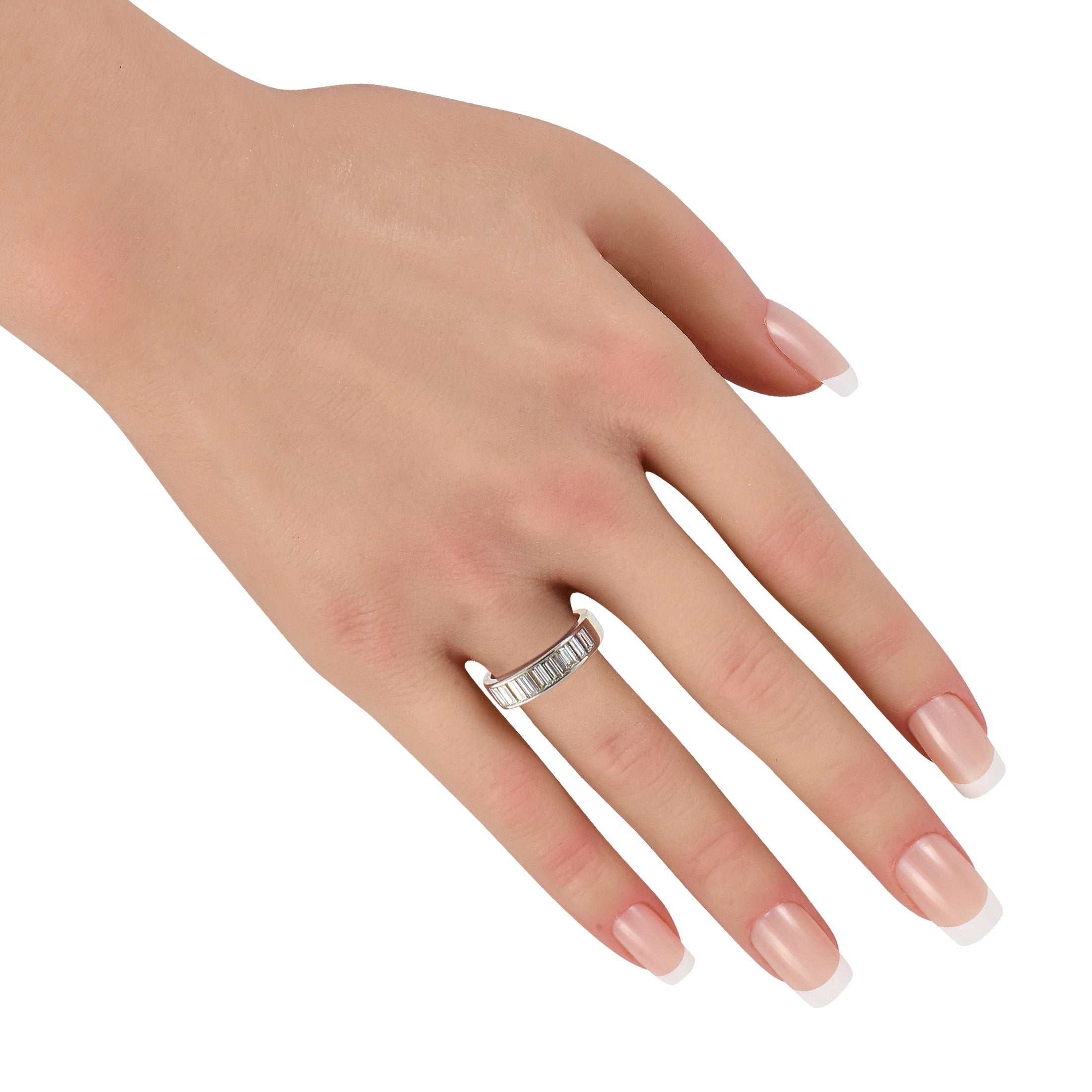 LB Exclusive 18K White Gold 1.36ct Diamond Half-Eternity Band Ring  MF21-040926