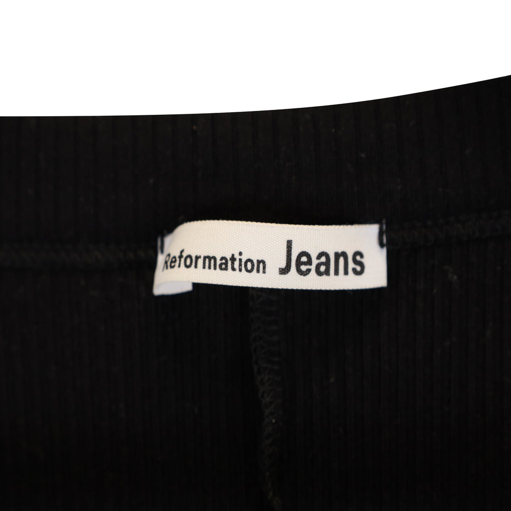 Reformation Jeans Long Sleeve Top in Black Cotton