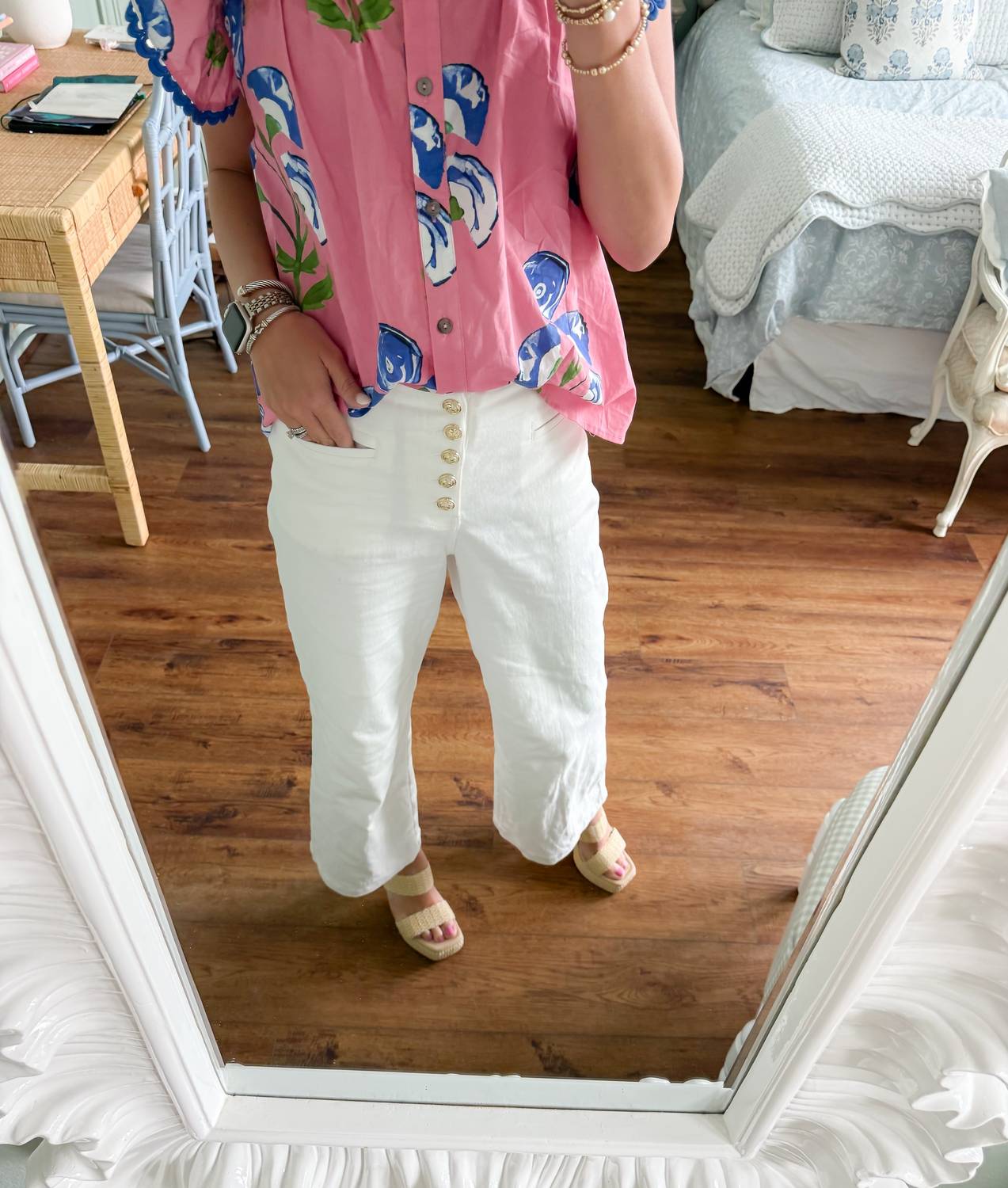 Wide Leg Trousers In White