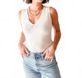 Luxe Ribbed Tank Top In Ivory