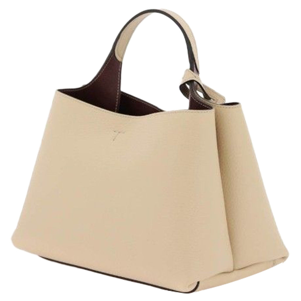 Timeless Metal Micro Tote Bag Beige Stamp: Qri