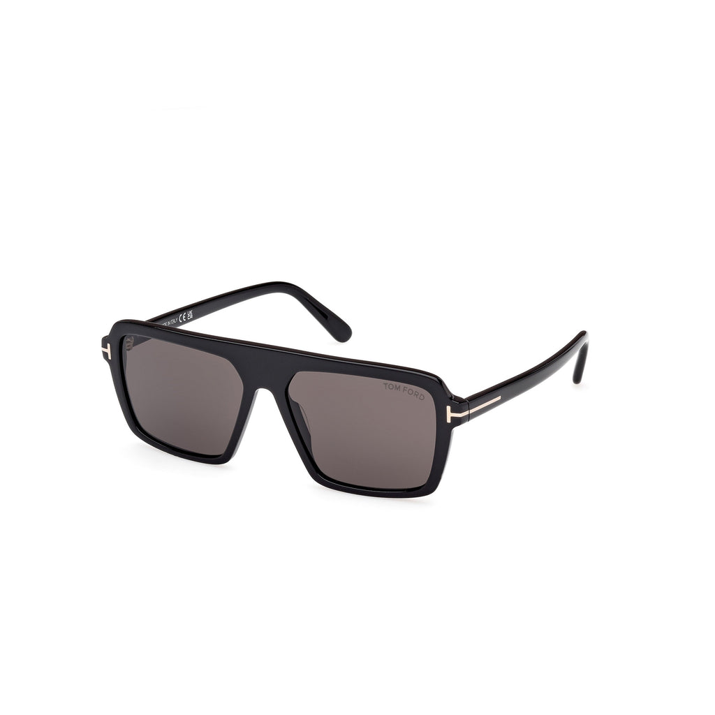 Oversized Rectangular Acetate Sunglasses With Metallic Accents
