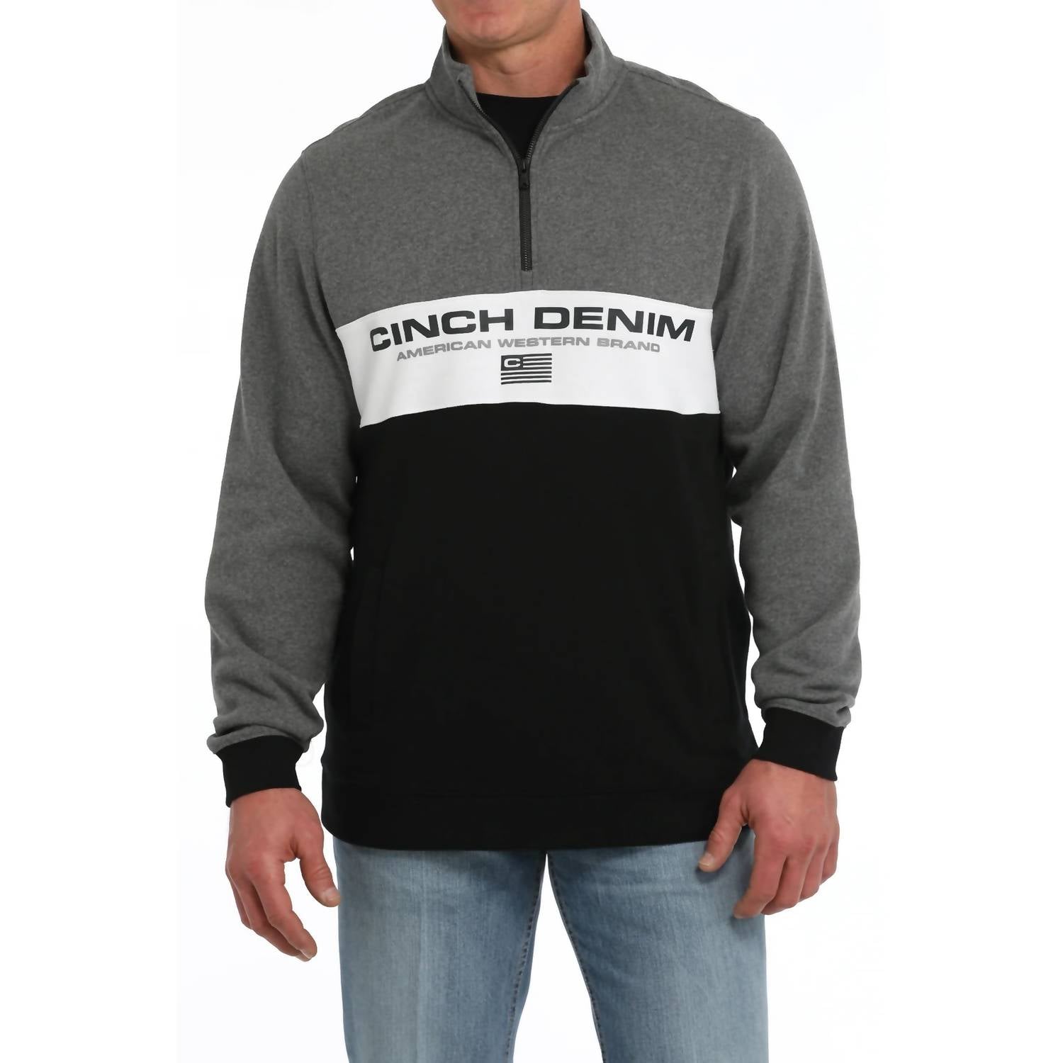 Colorblock Quarter-Zip Pullover Sweater In Multi