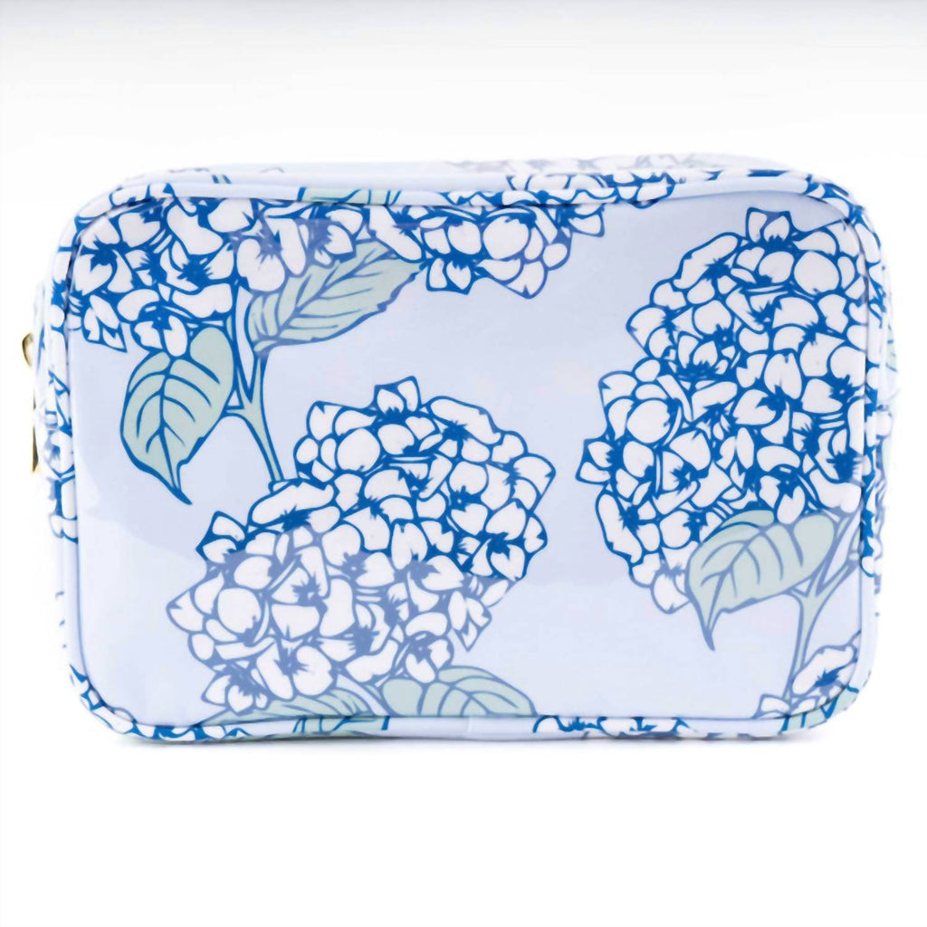 Women's Clear Coated Rectangular Cosmetic Case In Hydrangea Stem