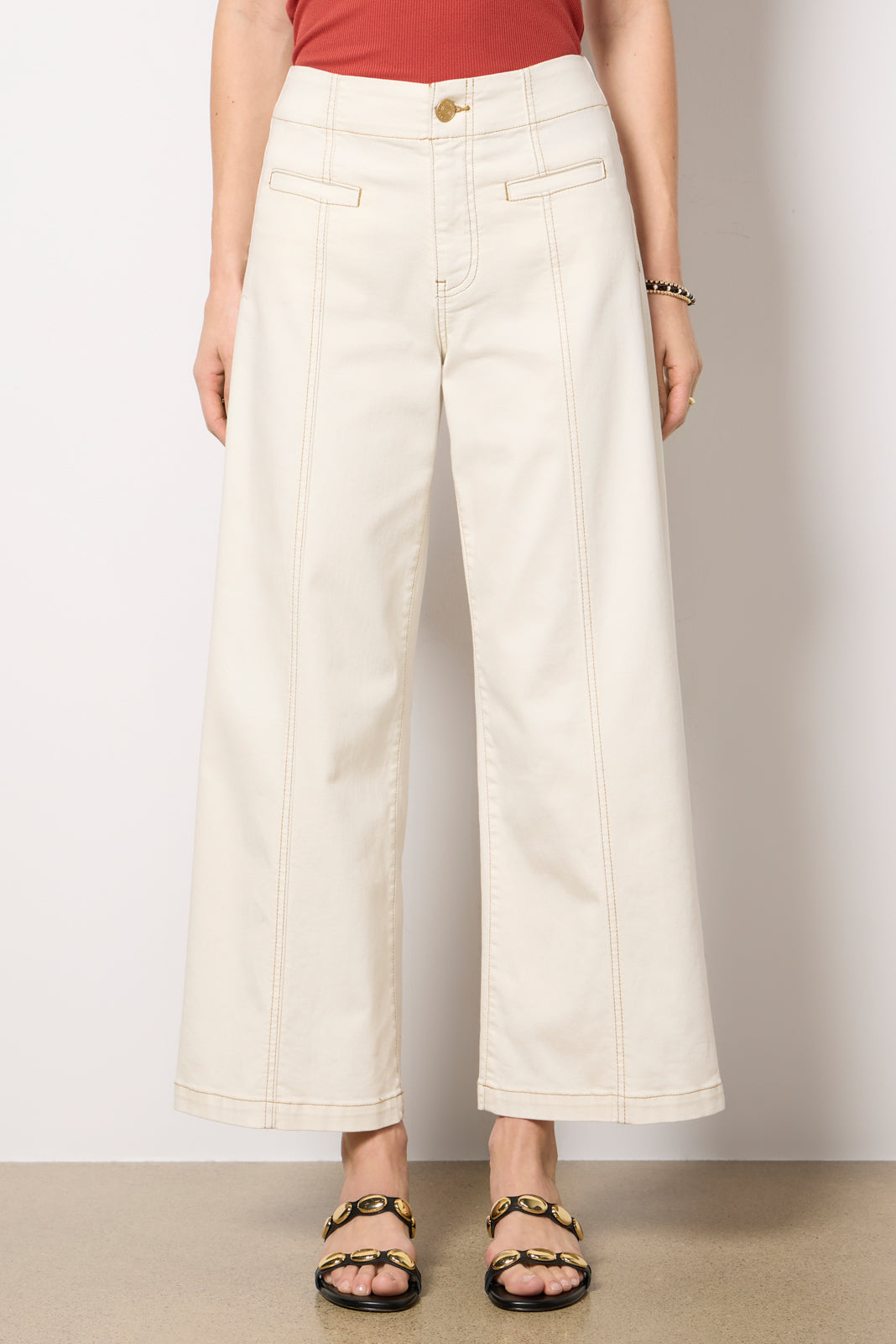 Women's Meg Wide Leg with Contrast Stitch Jeans