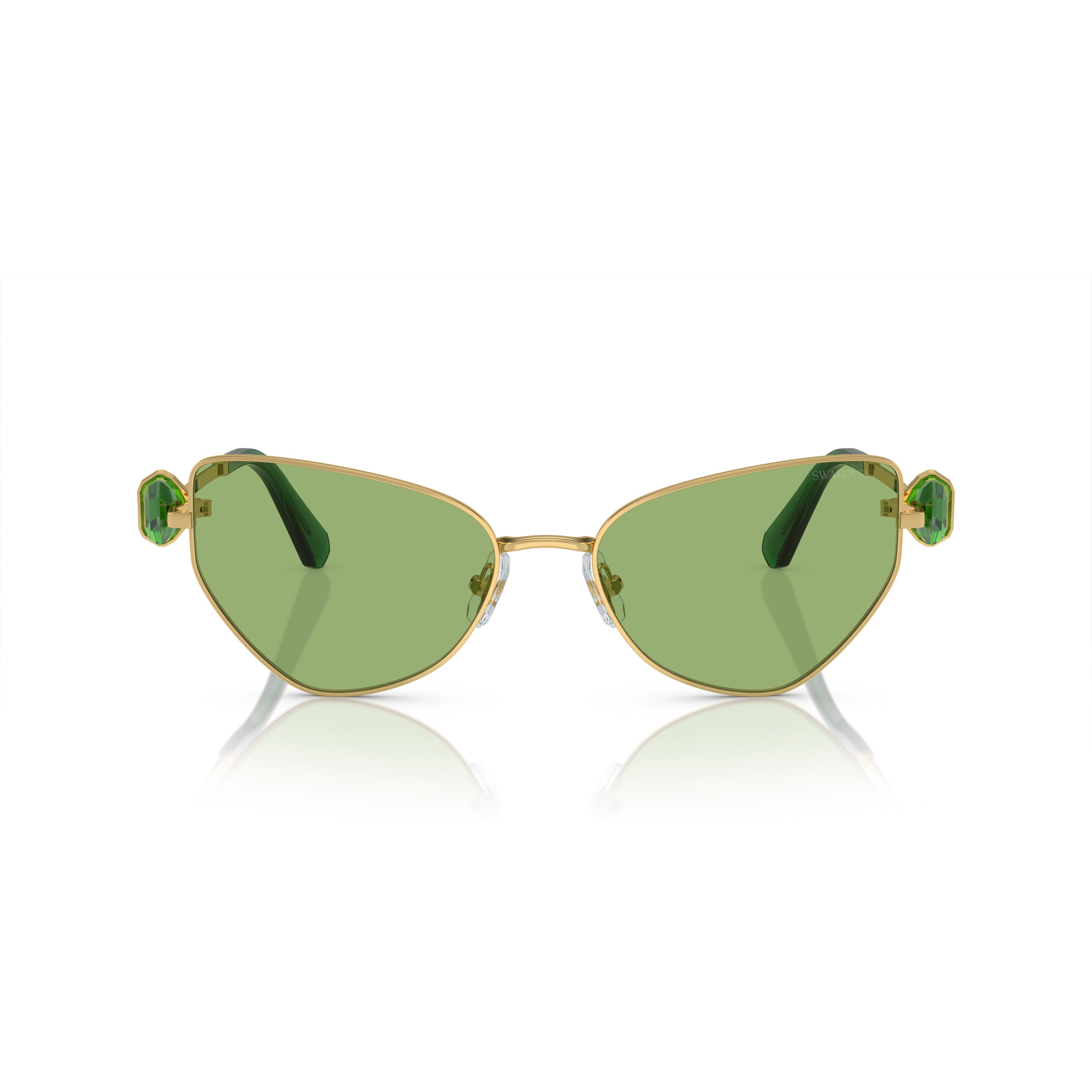 0Sk7003 Cat-Eye Sunglasses with Green Tinted Lenses