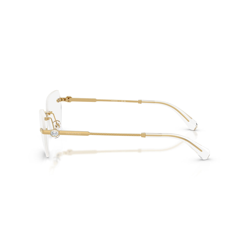 0Sk1031 Gold Rimless Eyeglasses with Crystal Accents