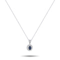 LB Exclusive Platinum 0.22ct Diamond and Sapphire Pendant Necklace MF06-041426