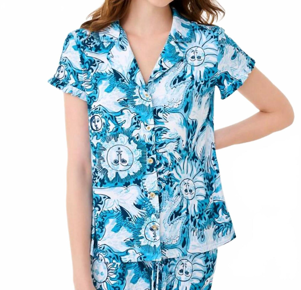 Valaine Pj Top In Bellevue Blue Lilly Gulls