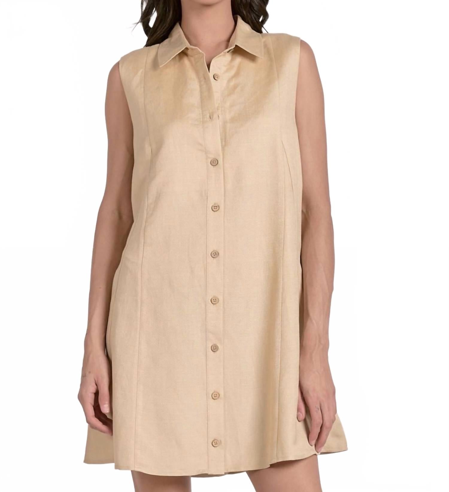 Collared Dress In Khaki
