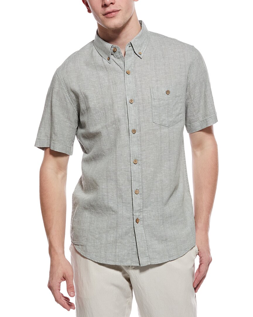 WEATHERPROOF VINTAGE Linen-Blend Vertical Dobby Shirt