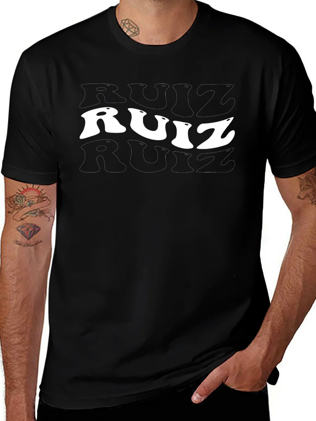 Retro Ruiz T-Shirt - Black Cotton Tee