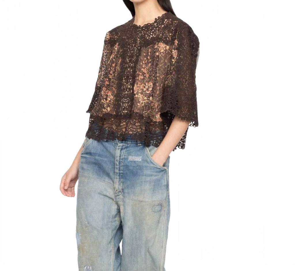 Luisa Print Top In Brown