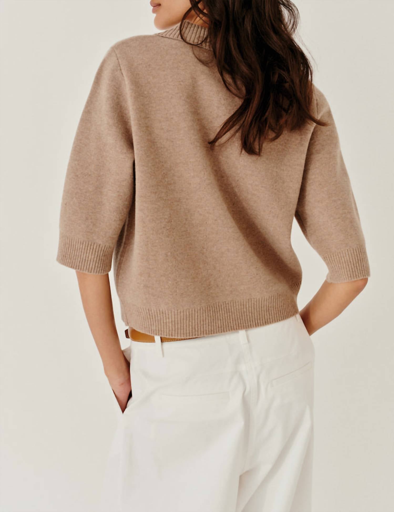 Como Cropped Cardigan In Truffle