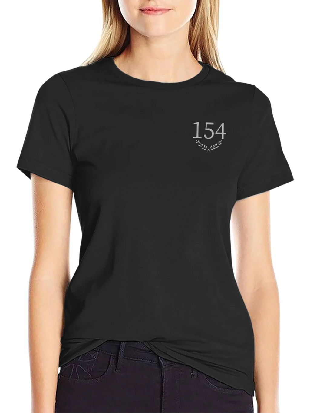Black T-Shirt with 154 Graphic