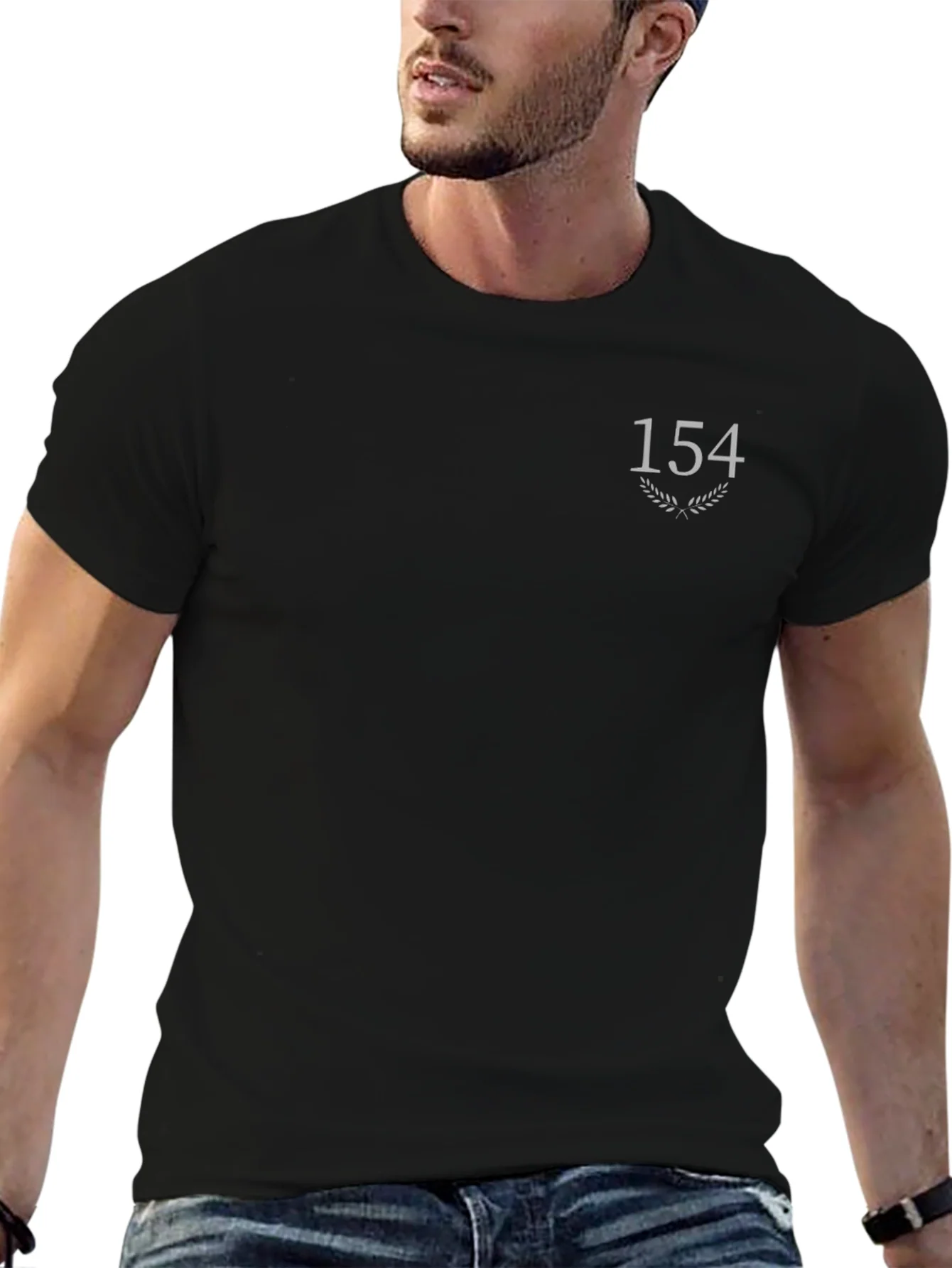 Black T-Shirt with 154 Graphic