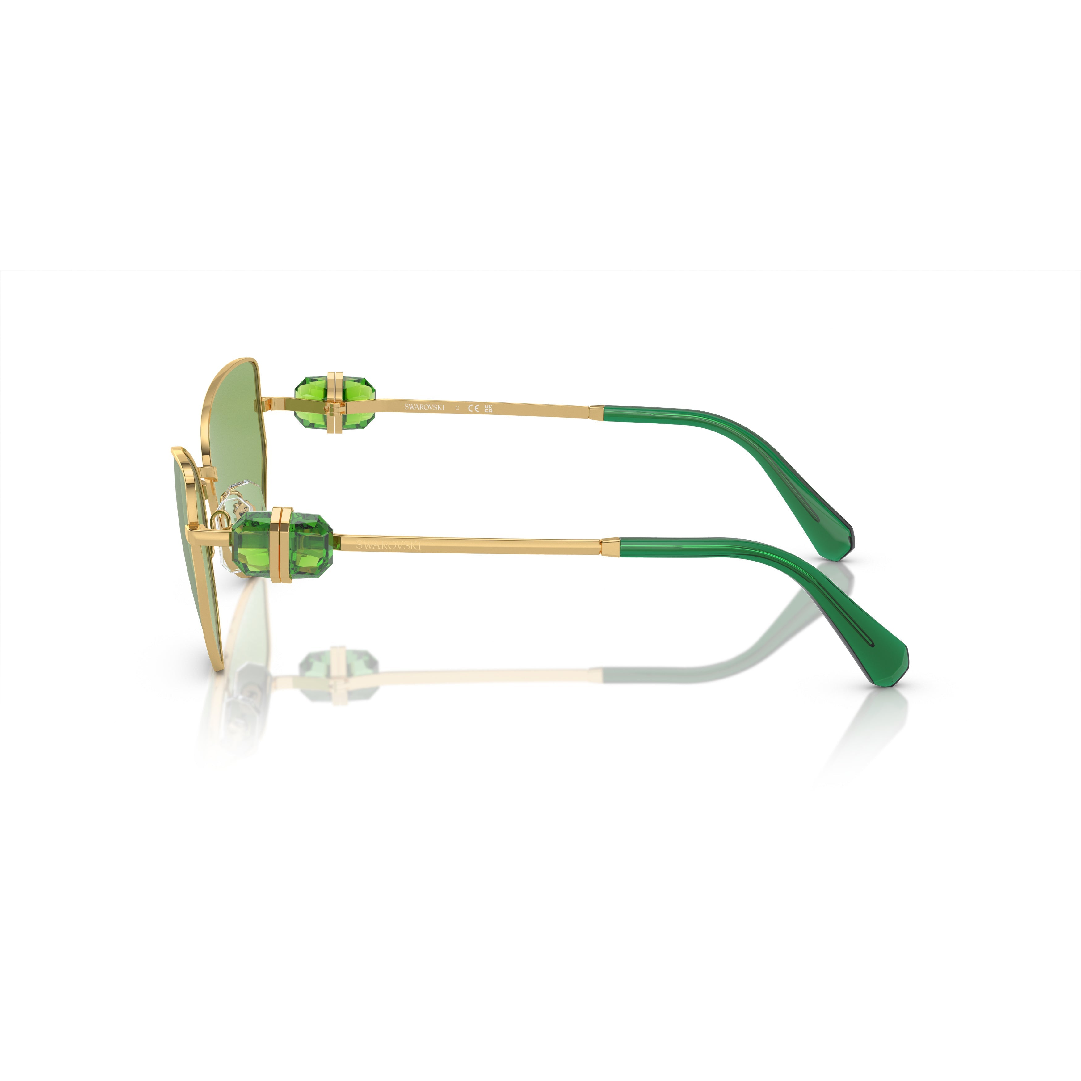 0Sk7003 Cat-Eye Sunglasses with Green Tinted Lenses