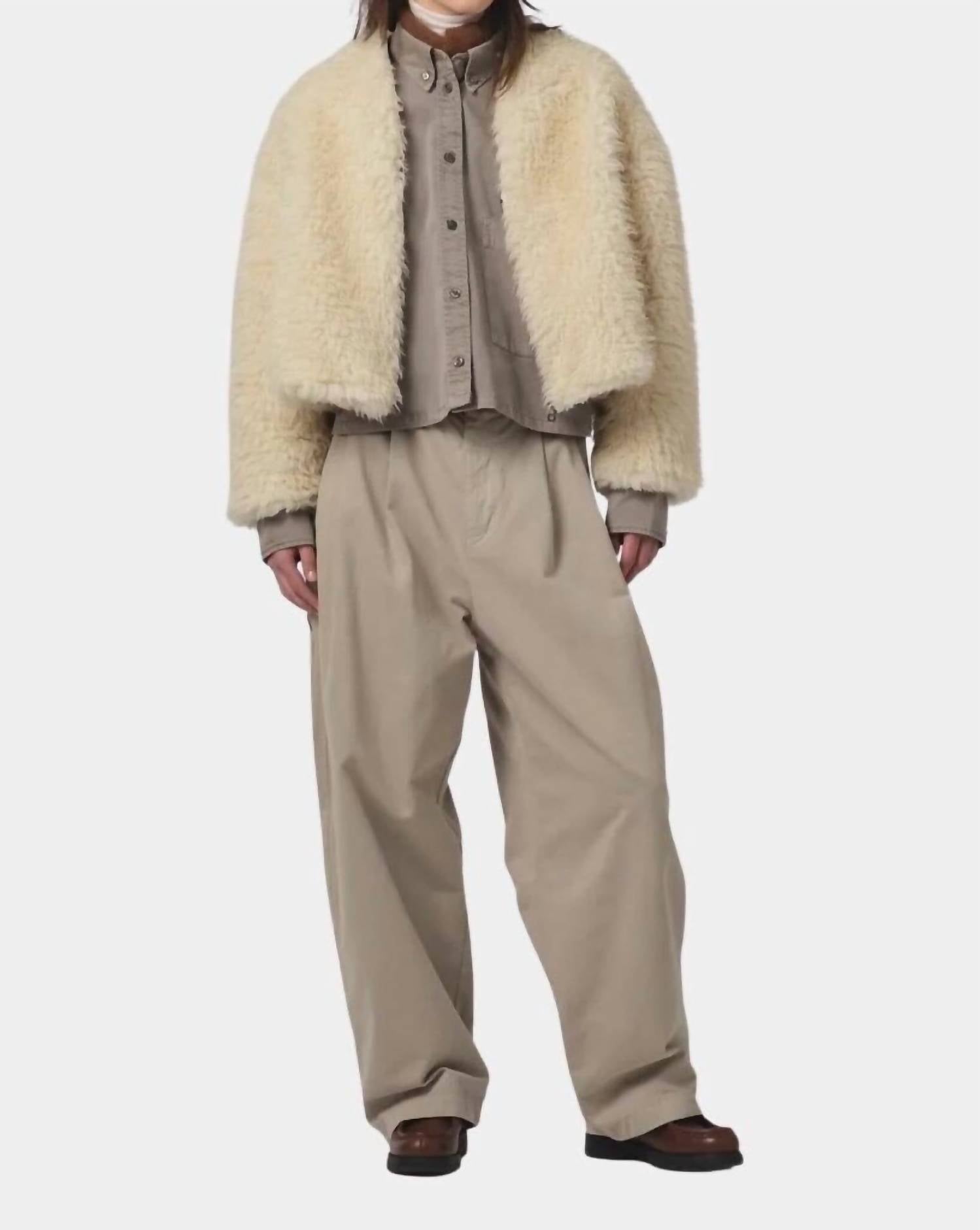 Shetland Alaska Fluff Jacket In Ecru