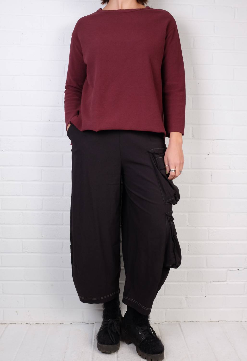 Cargo Pocket Trousers In Black