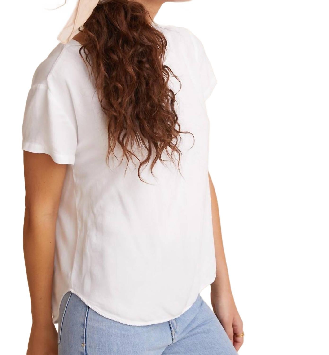 Vneck Tee In White