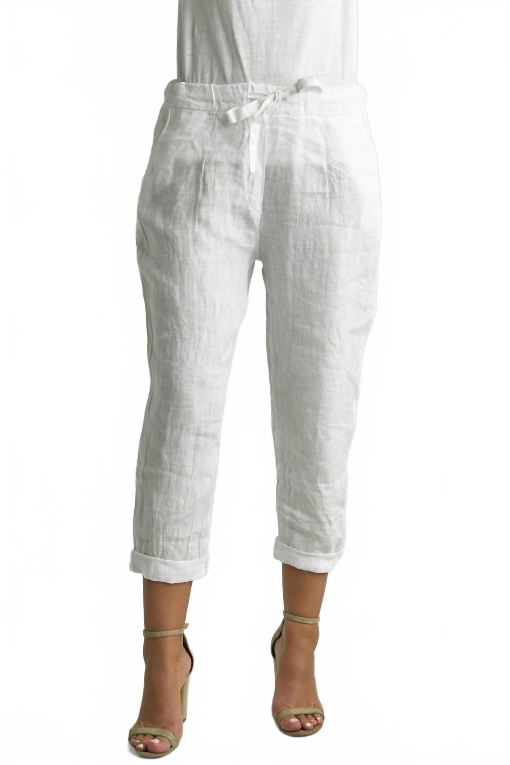 Hero Cropped Jogger Pants In White