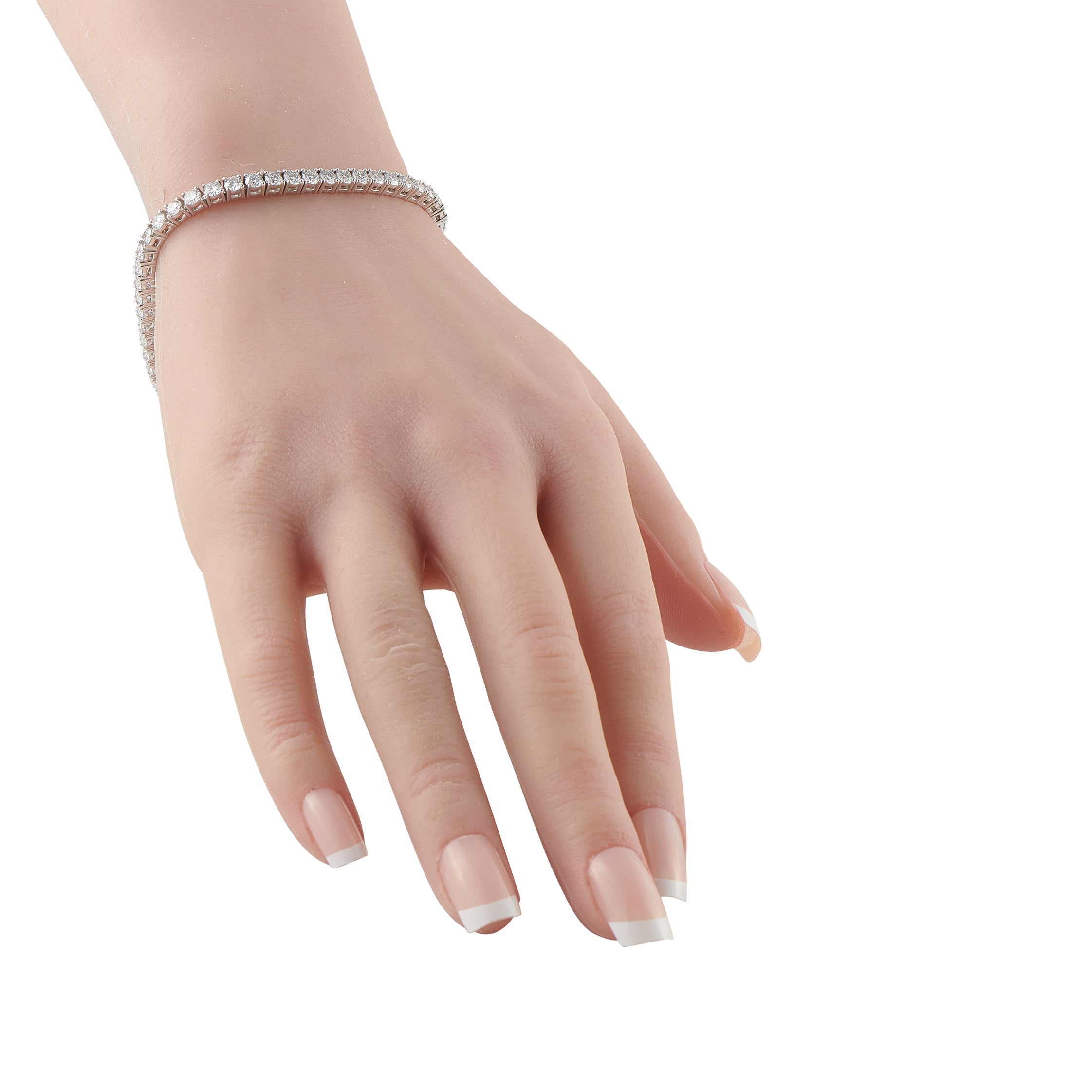 LB Exclusive 18K White Gold 6.91ct Diamond Tennis Bracelet MF06-041526