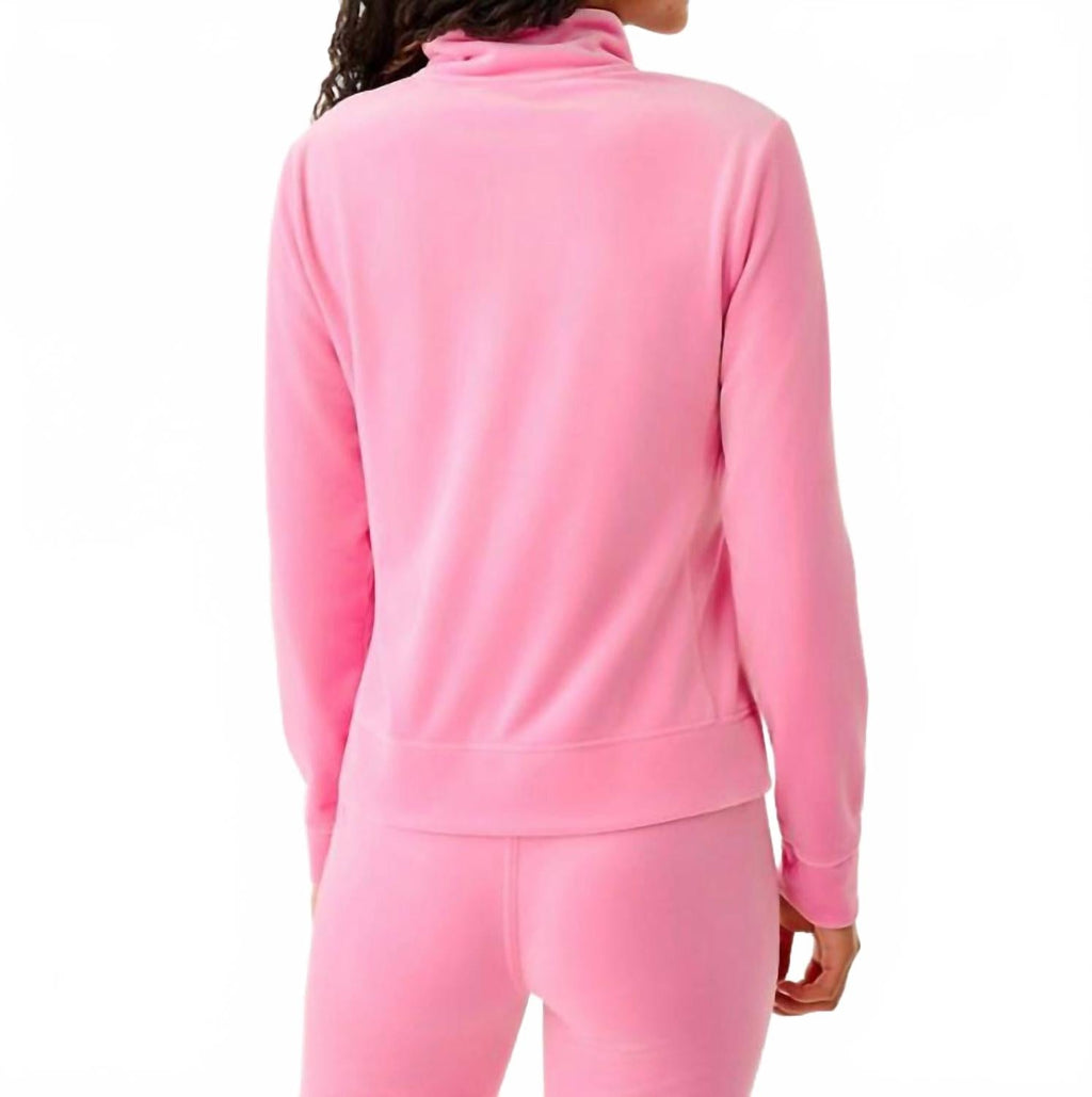 Regate Velour Jacket In Confetti Pink