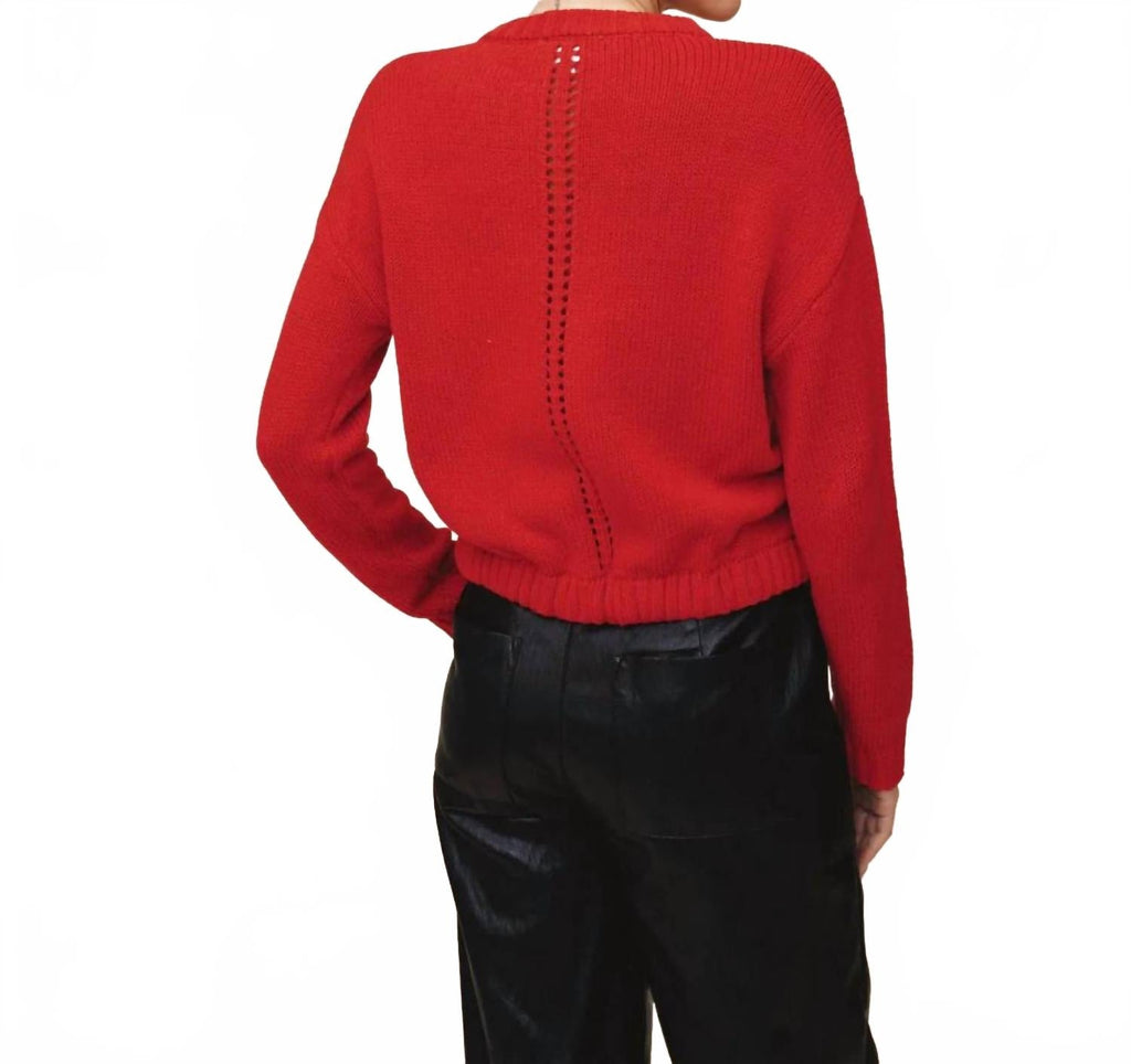 Tie Waist Cardigan In Crimson Cherry