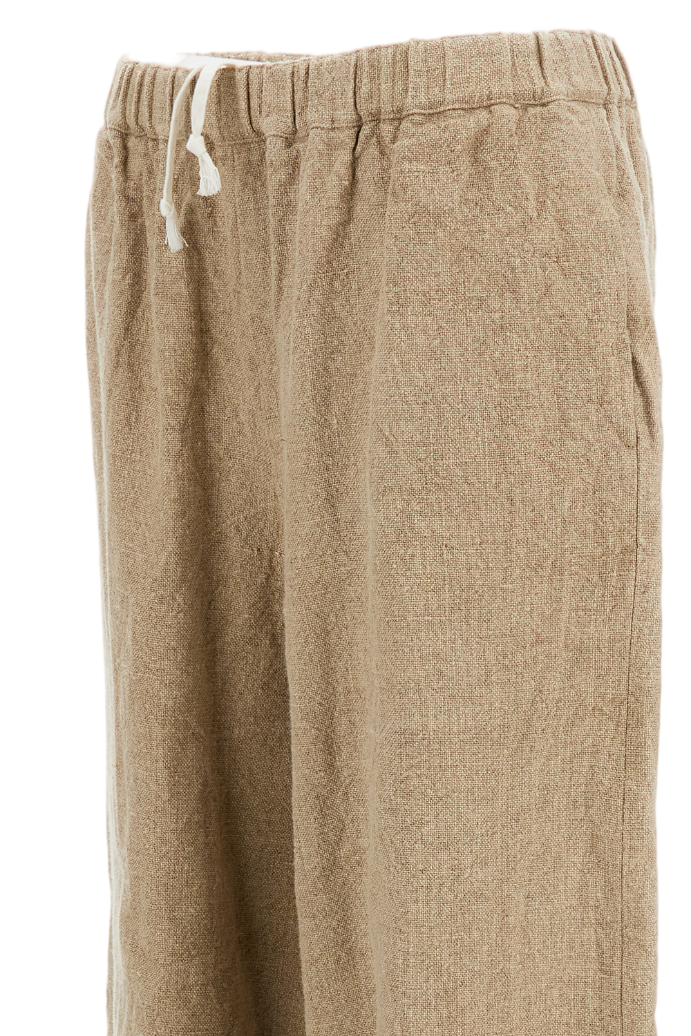Beige Culotte Linen Trousers